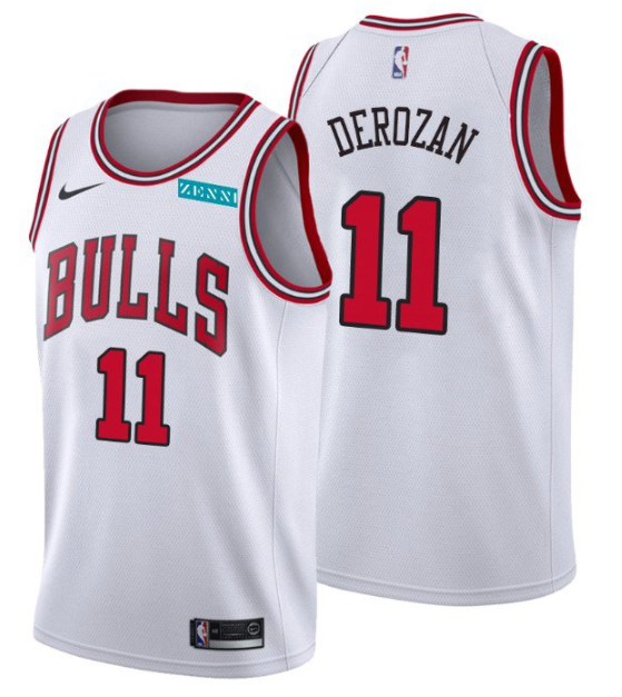 Men's Chicago Bulls #11 DeMar DeRozan 75th Anniversary White Swingman Stitched Basketball Jersey Men's Chicago Bulls #11 DeMar DeRozan 75th Anniversary White Swingman Stitched Basketball Jersey
